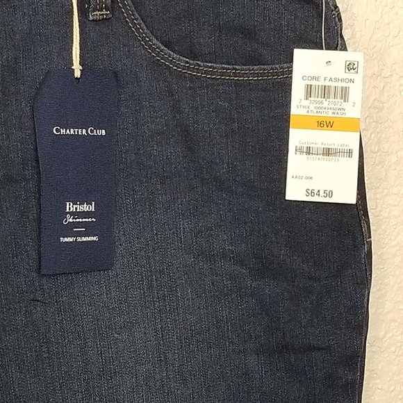 Charter Club Women's Plus Size Bristol Skimmer Jean Shorts - 16W - Picture 4 of 8